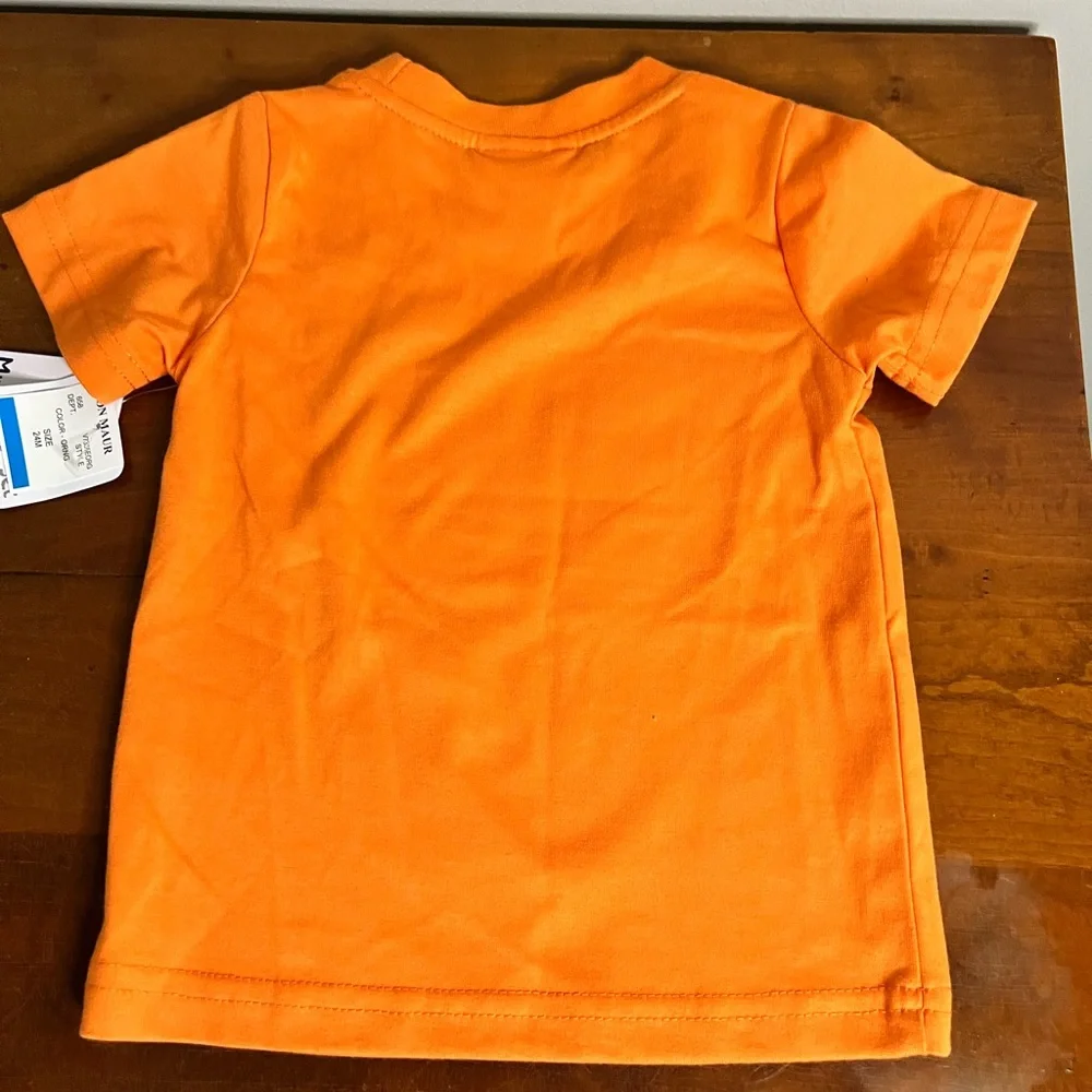 Minibamba 2 pc boys size 24 month shorts & orange shirt with ice cream truck NWT
